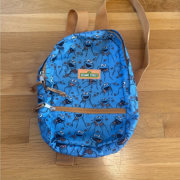 Cookie Monster Mini Backpack 11” Sesame Street Blue 2022 Like New - Picture 2 of 9